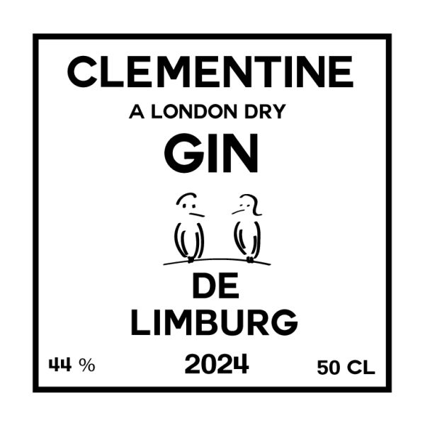 etiket van gin clementine de limburg